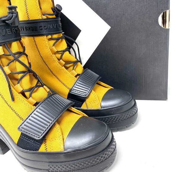 Converse Women's Size 571002C Chuck Taylor AS GR82 Wheat Brown Yellow Heel Boots - Picture 6 of 8